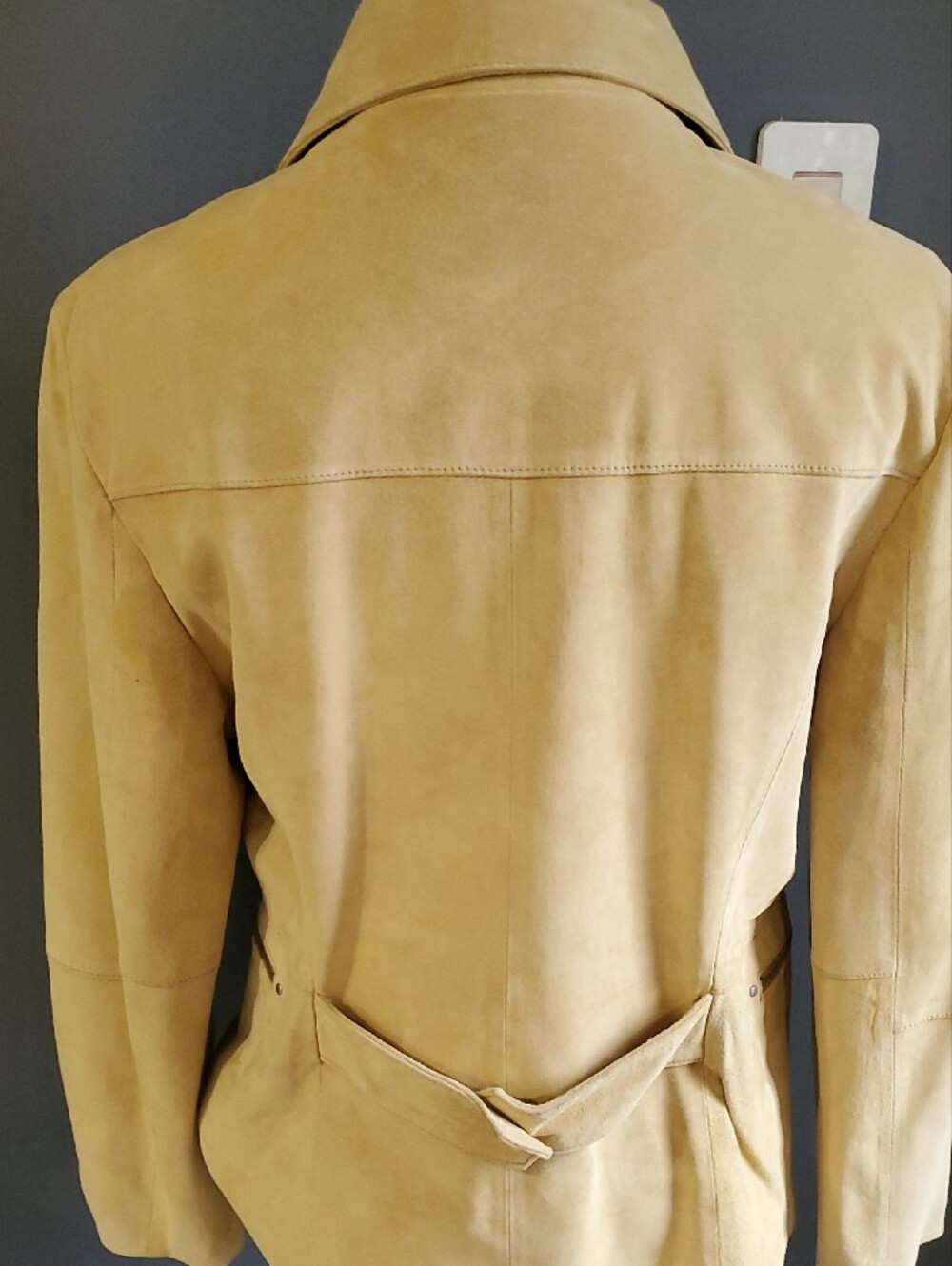 Women’s Tan Suede Moto  Zip-Front Leather Jacket - Picture 9 of 17
